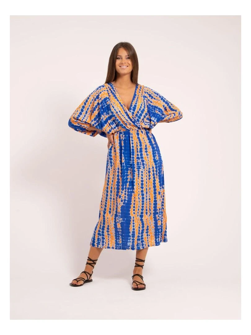 Robe longue motifs ILAZINE Bleu