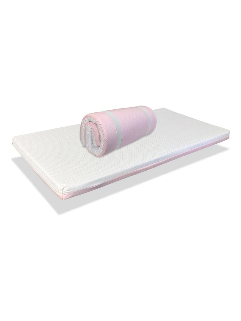 Matelas lit parapluie ROSE lit de Voyage Déhoussable lavable et facile à transporter Rose