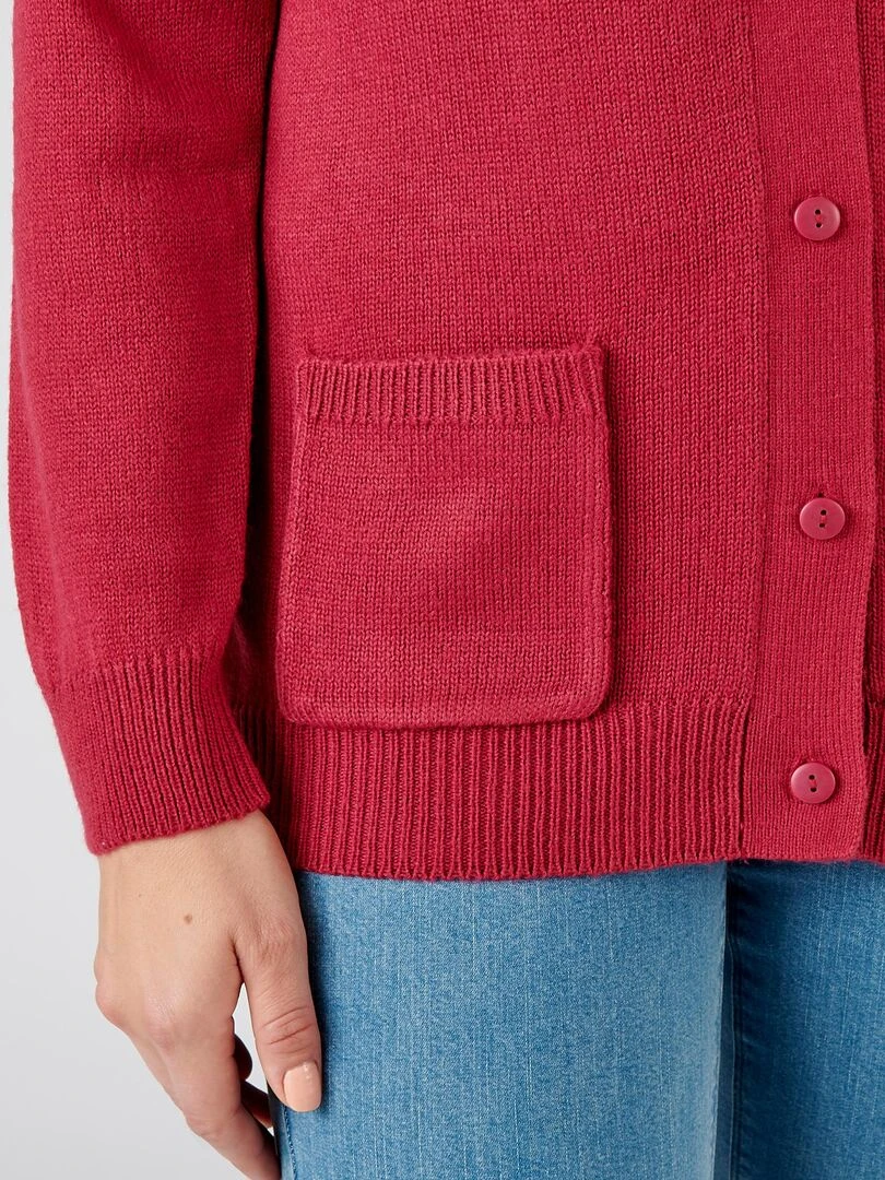 Gilet classique maille jersey Damart Bordeaux