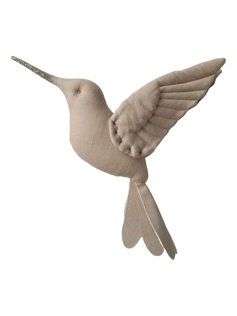 Trophée mural enfant Colibri en lin Beige Beige