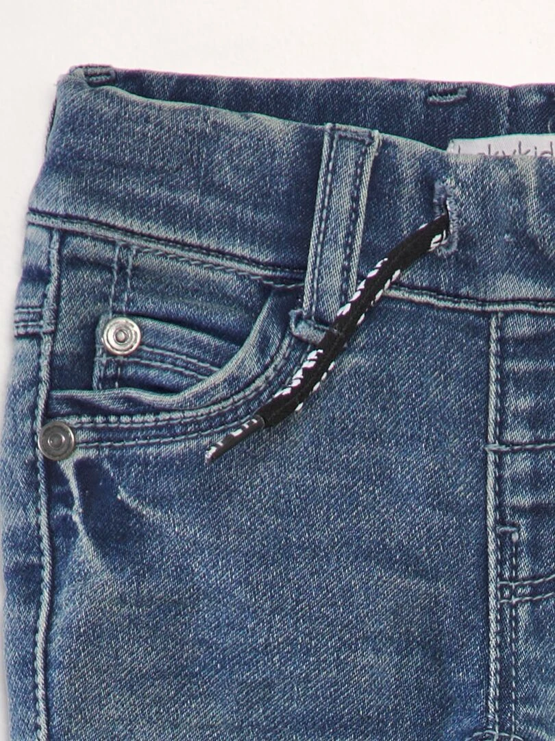 Pantalon denim à taille élastique   bleu