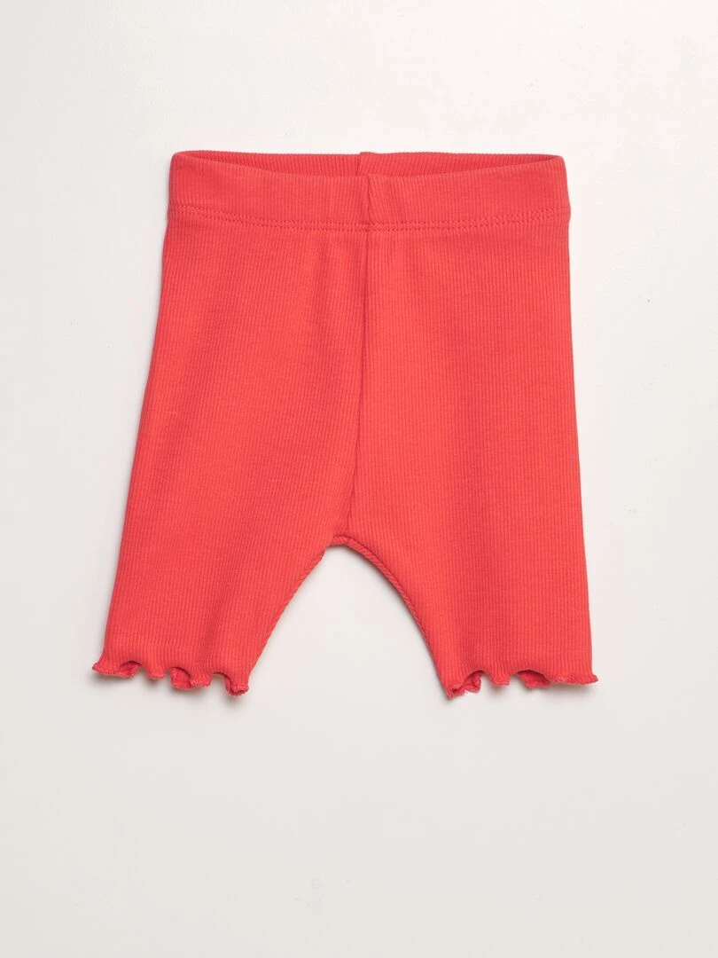 Short cycliste côtelé Rouge