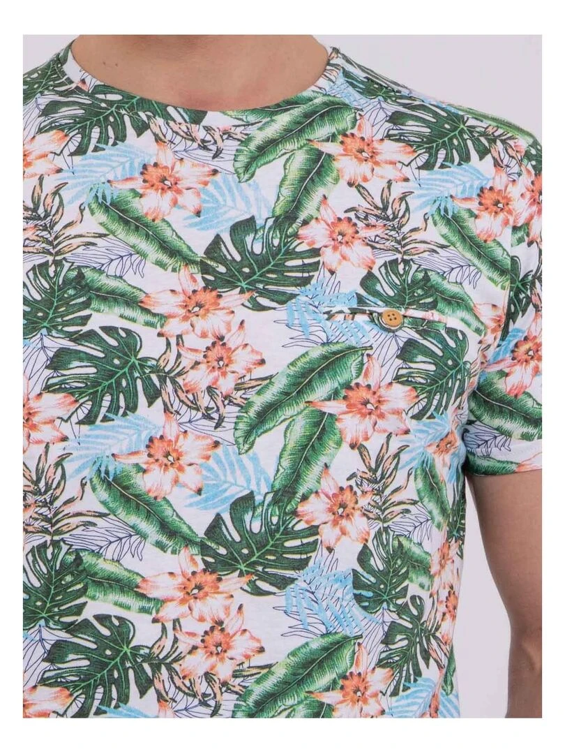 T shirt col rond pur coton NIBOLTA   Blanc