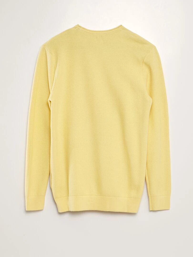 Pull en maille à col rond Jaune