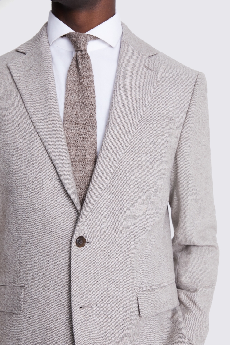 Regular Fit Taupe Twill Jacket   Buy Online at Moss