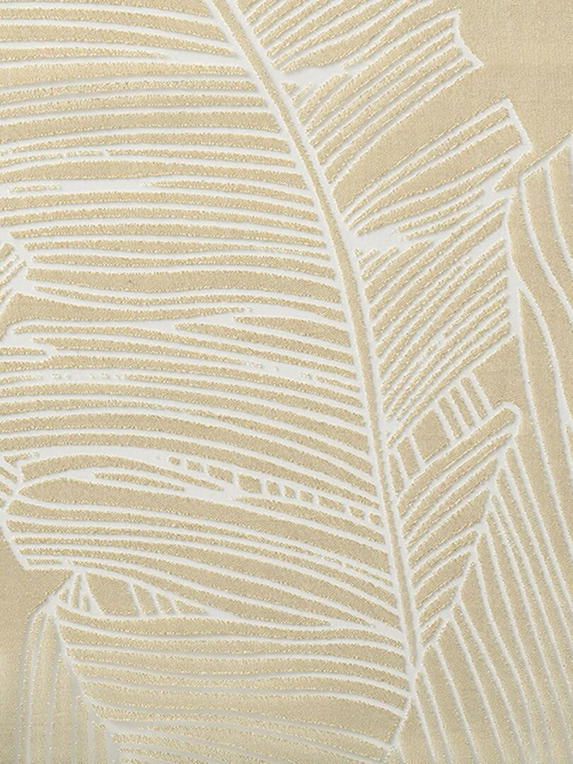 Voilage tamisant imprimé feuilles   Beige clair