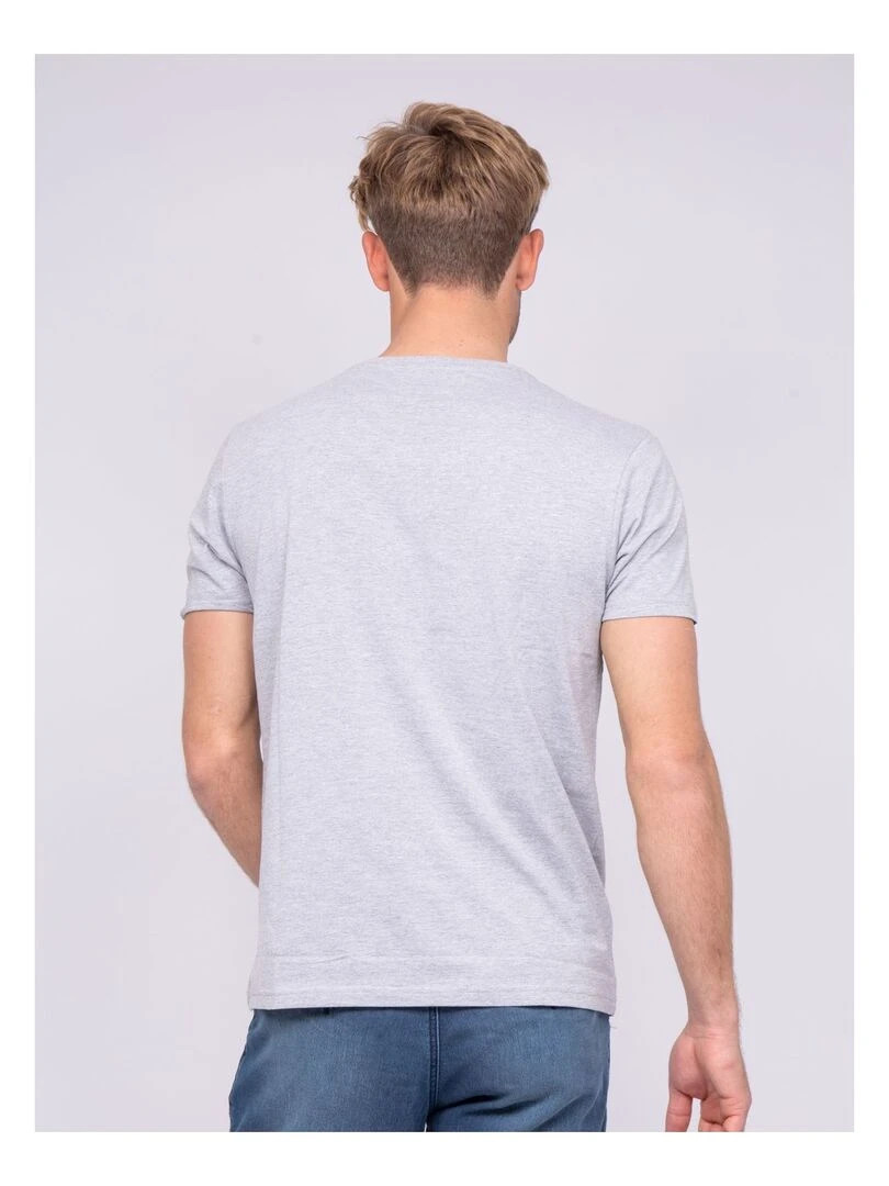T shirt col rond pur coton NOWARE Gris