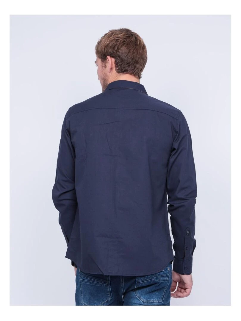 Chemise manches longues pur coton TYREX Bleu marine