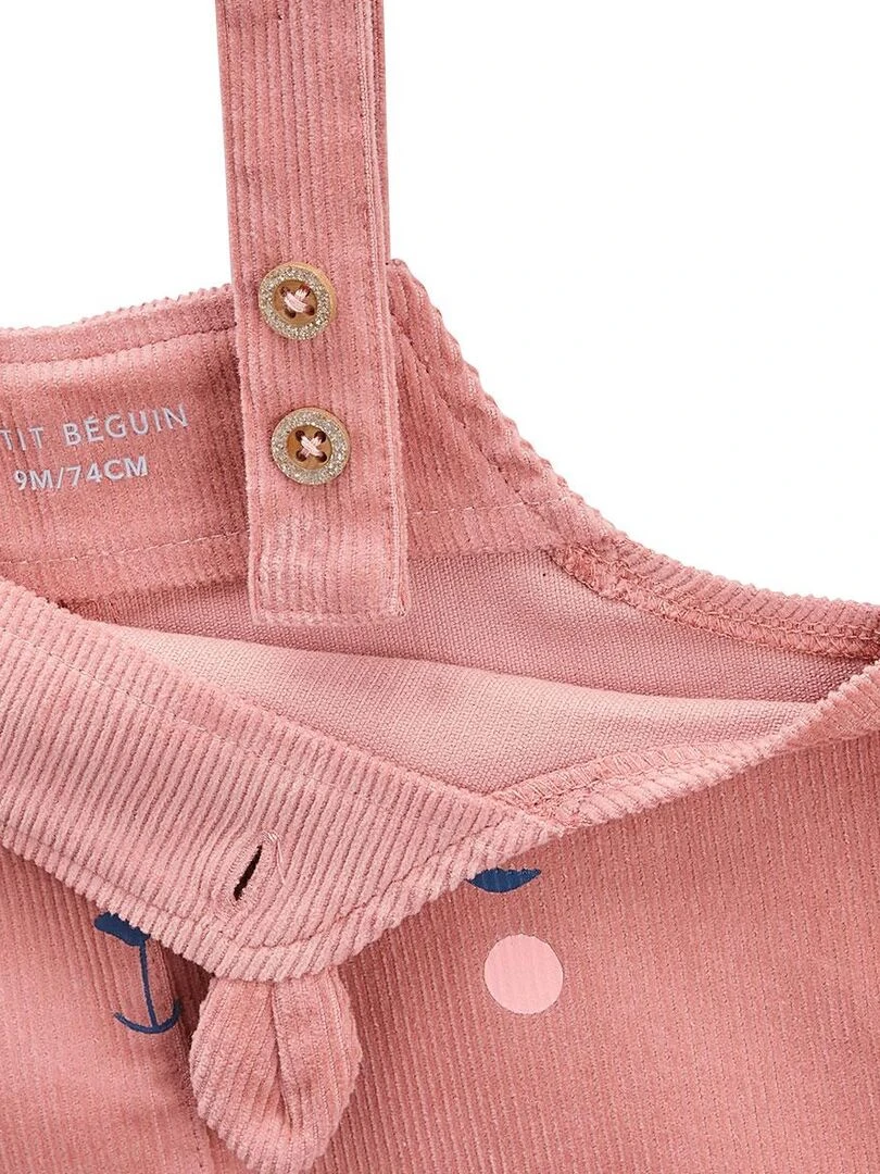 Salopette bébé en velours côtelé Rosa   Rose