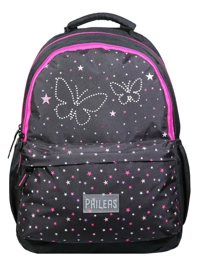BAGTROTTER Sac à dos 2 compartiments Phileas Papillons Noir Système Smart Comfort Noir