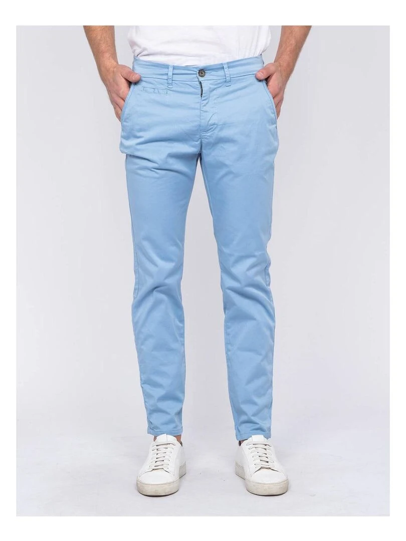 Pantalon chino CALES Bleu ciel