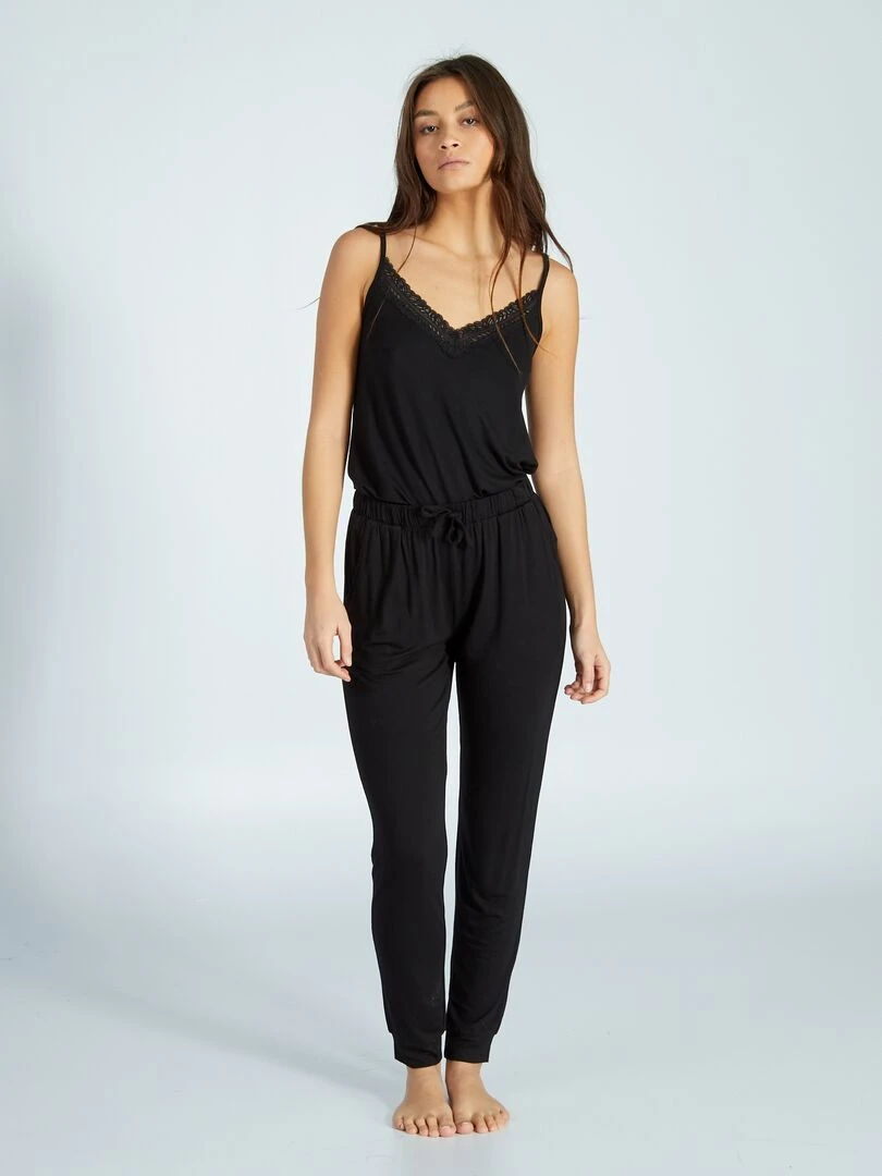 Pantalon de nuit fluide noir