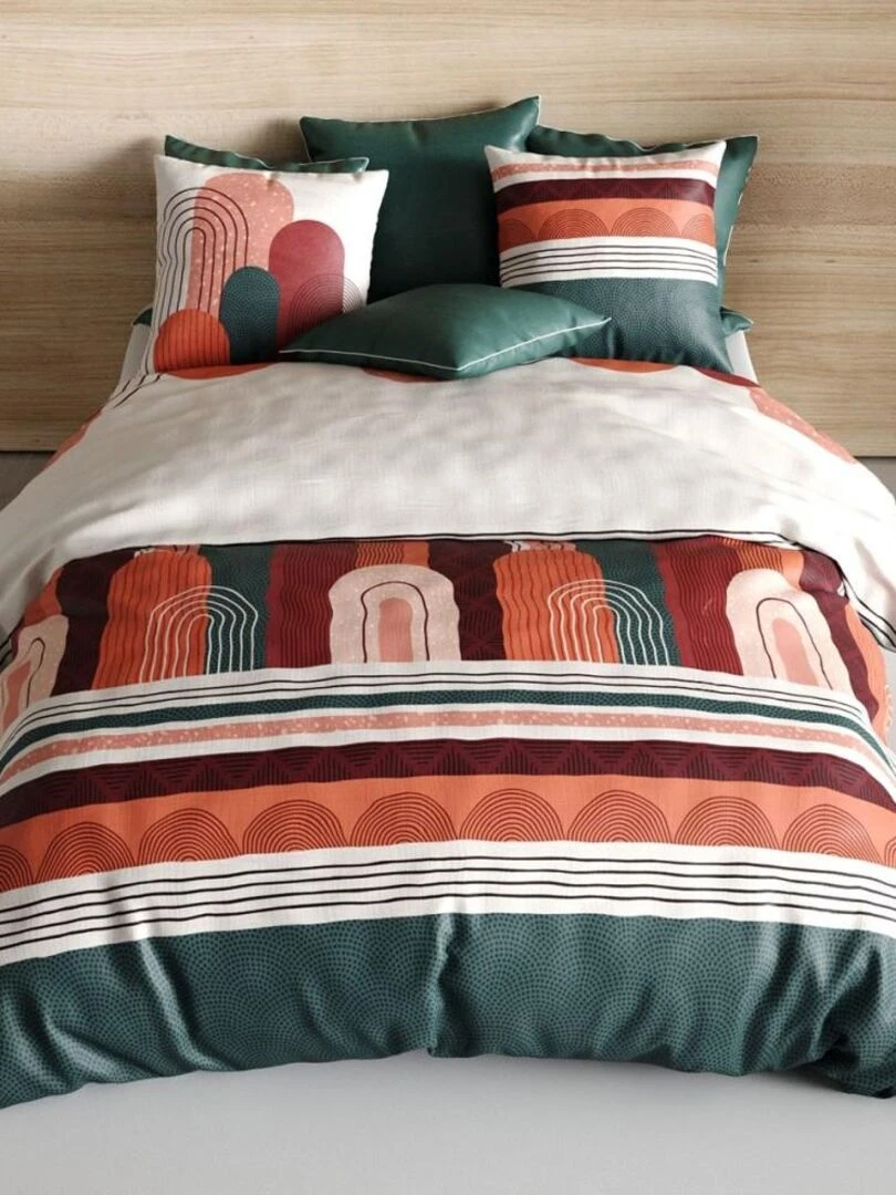 Housse de couette Galio + taie(s) coton 57 fils Rouge
