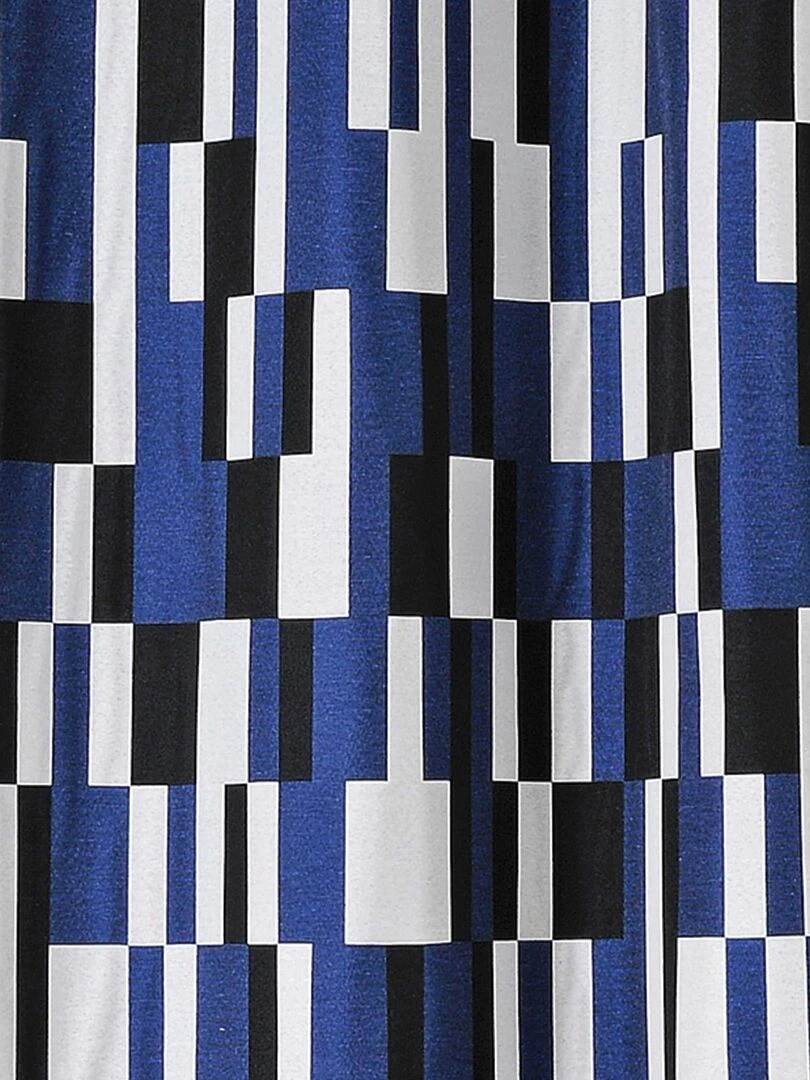 Rideau à jacquard damier   Bleu