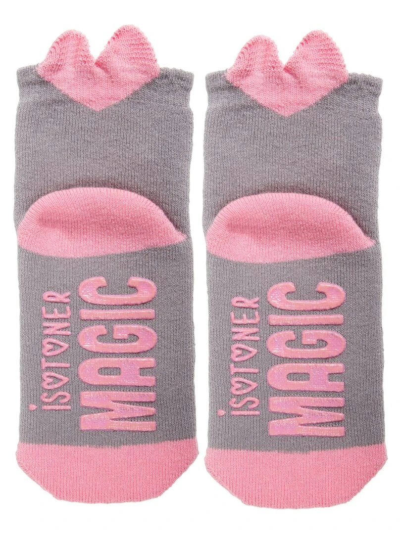 Chaussettes antidérapantes Enfant Licorne 19/26   Gris