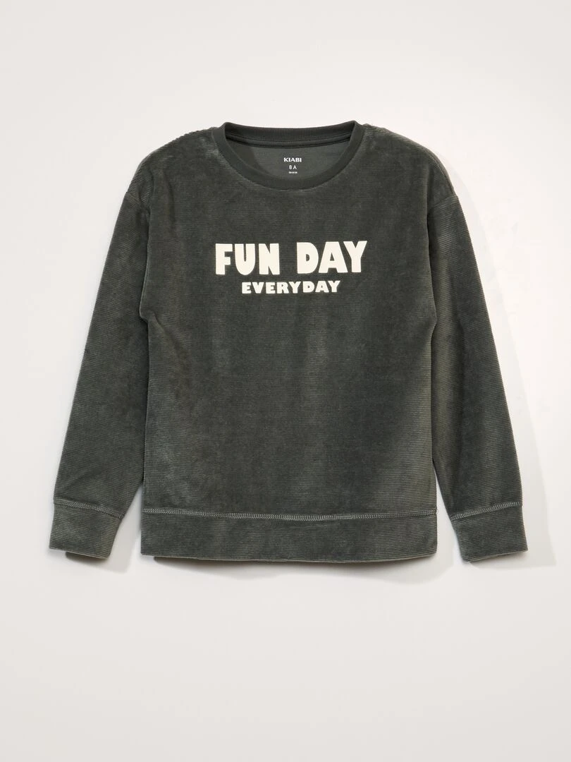 Pyjama en velours côtelé   2 pièces   Vert