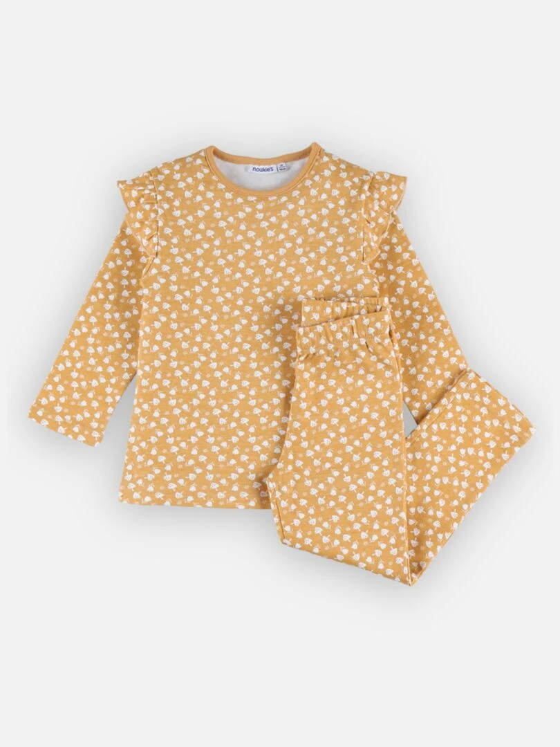 Pyjama 2 pièces fleuri en jersey Noukie's Jaune