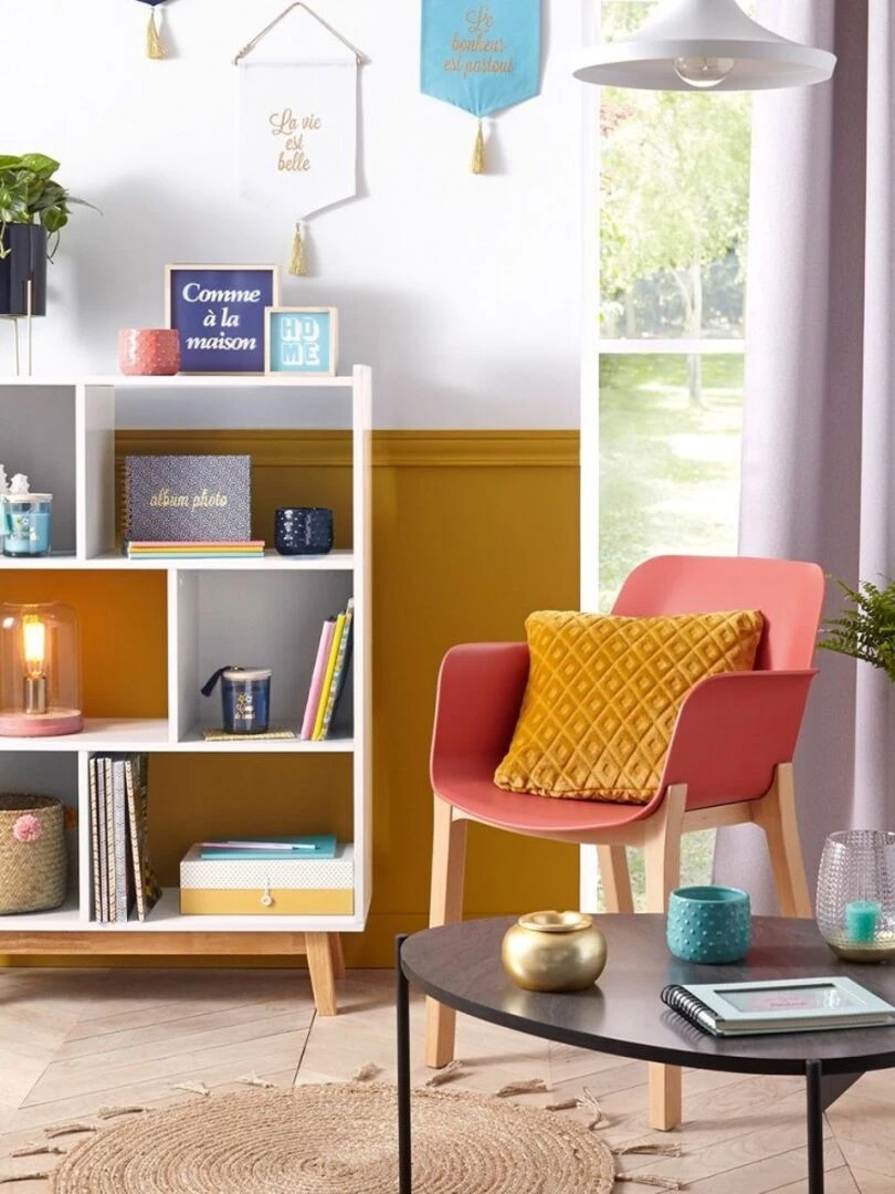 Coussin 40x40 cm Flan 3D Losange ocre   Jaune