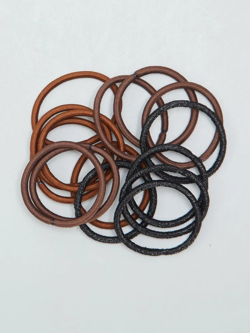 Lot de 15 élastiques Marron