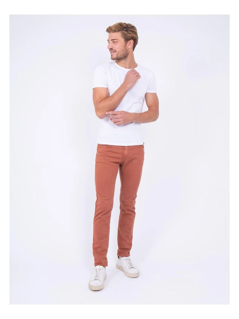 Pantalon 5 poches VAAS   Rouge brique