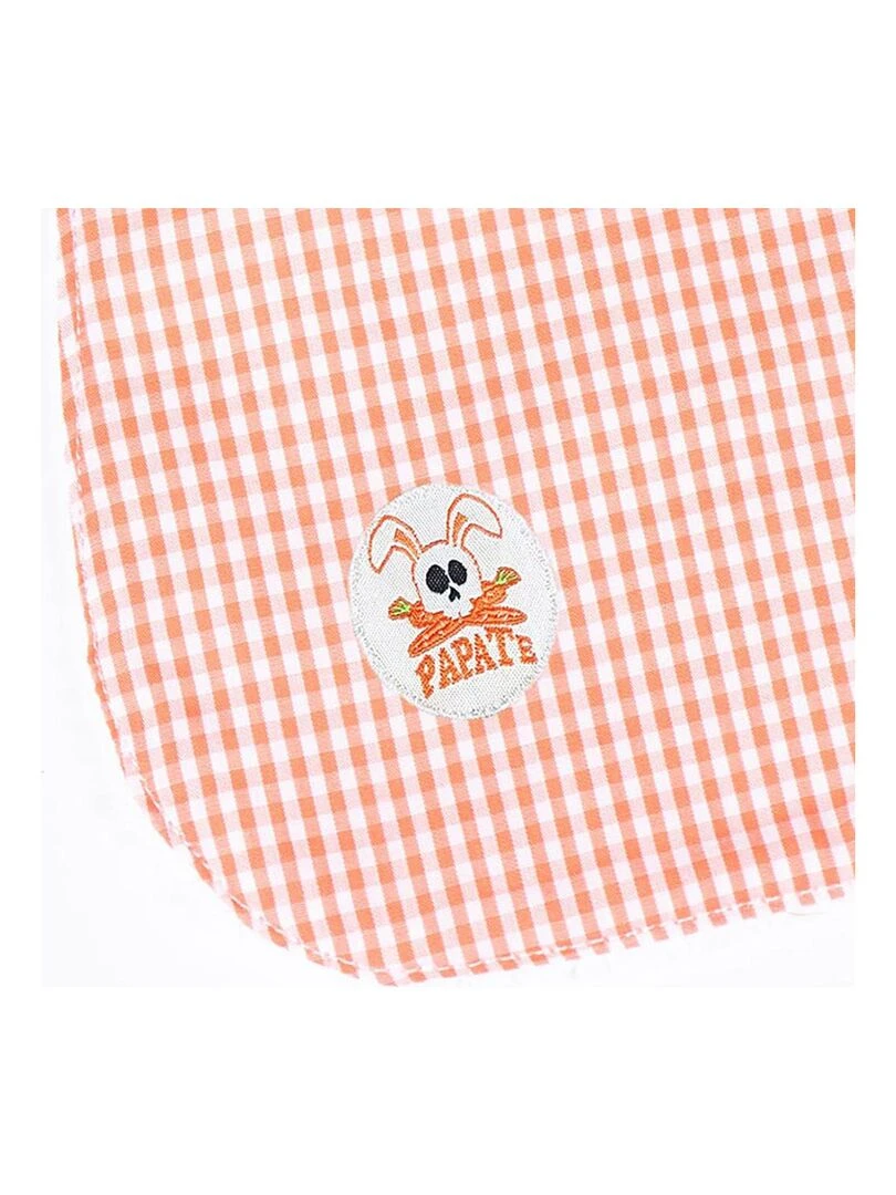 Bavoir en Coton Bio Vichy   Orange