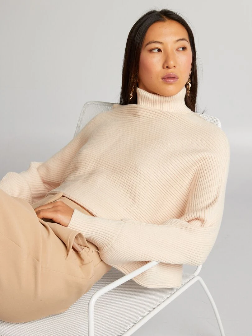Pull en maille chauve souris Blanc