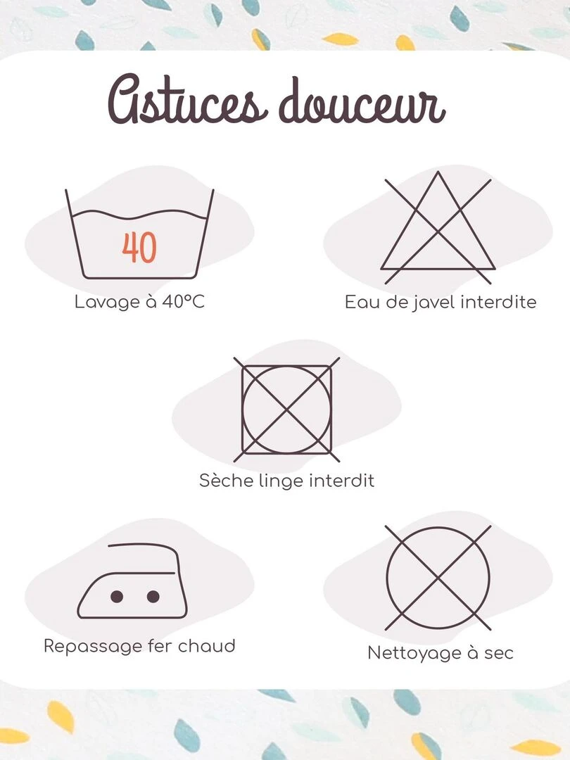 Drap housse lit bébé modèle feuille bébé Trois Kilos Sept   Jaune