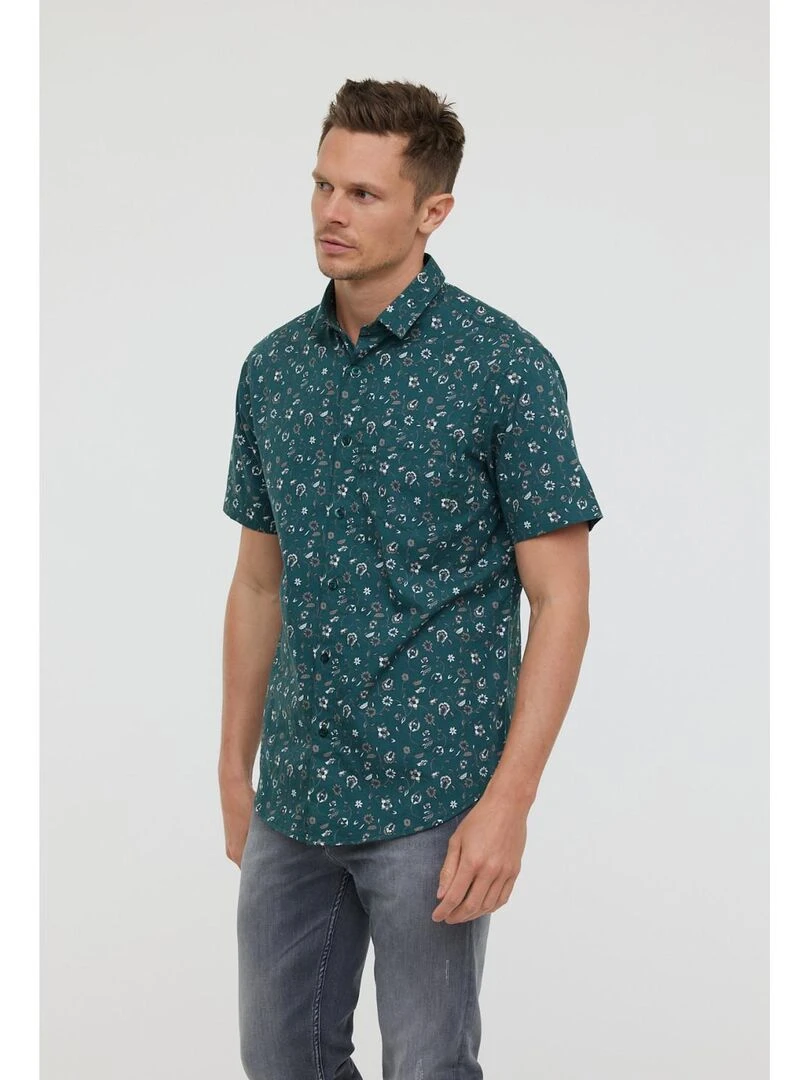 Lee Cooper   Chemise manches courtes coton regular DAMAK MC   Vert émeraude