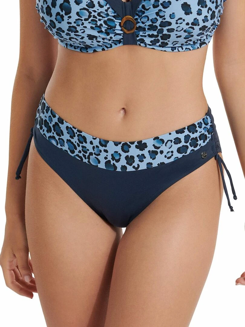Bas maillot slip de bain taille haute côtés réglables Veracruz Bleu