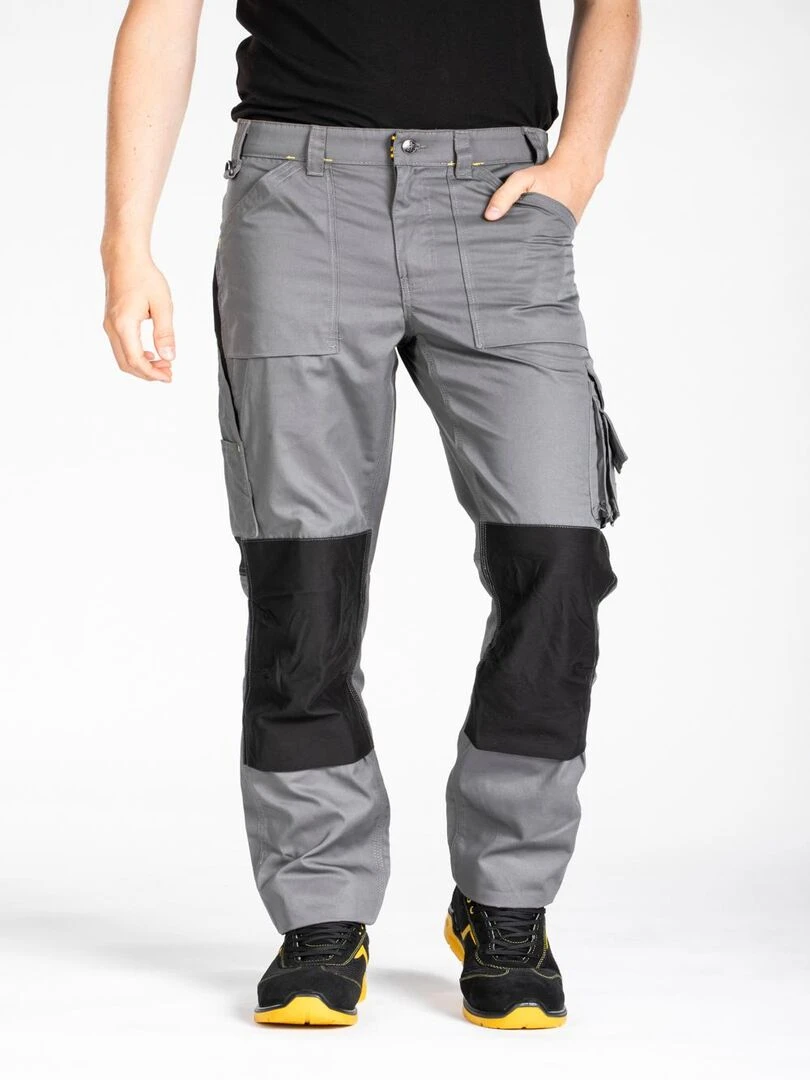 Pantalon de travail normé coupe droite MOBILON 'Rica Lewis' Gris