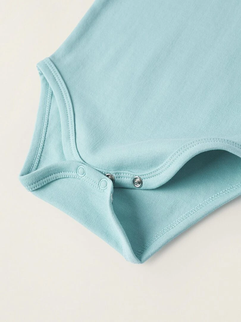 Pack 2 Bodies sans Manches en Coton Bébé Garçon manches courtes   Bleu Vert