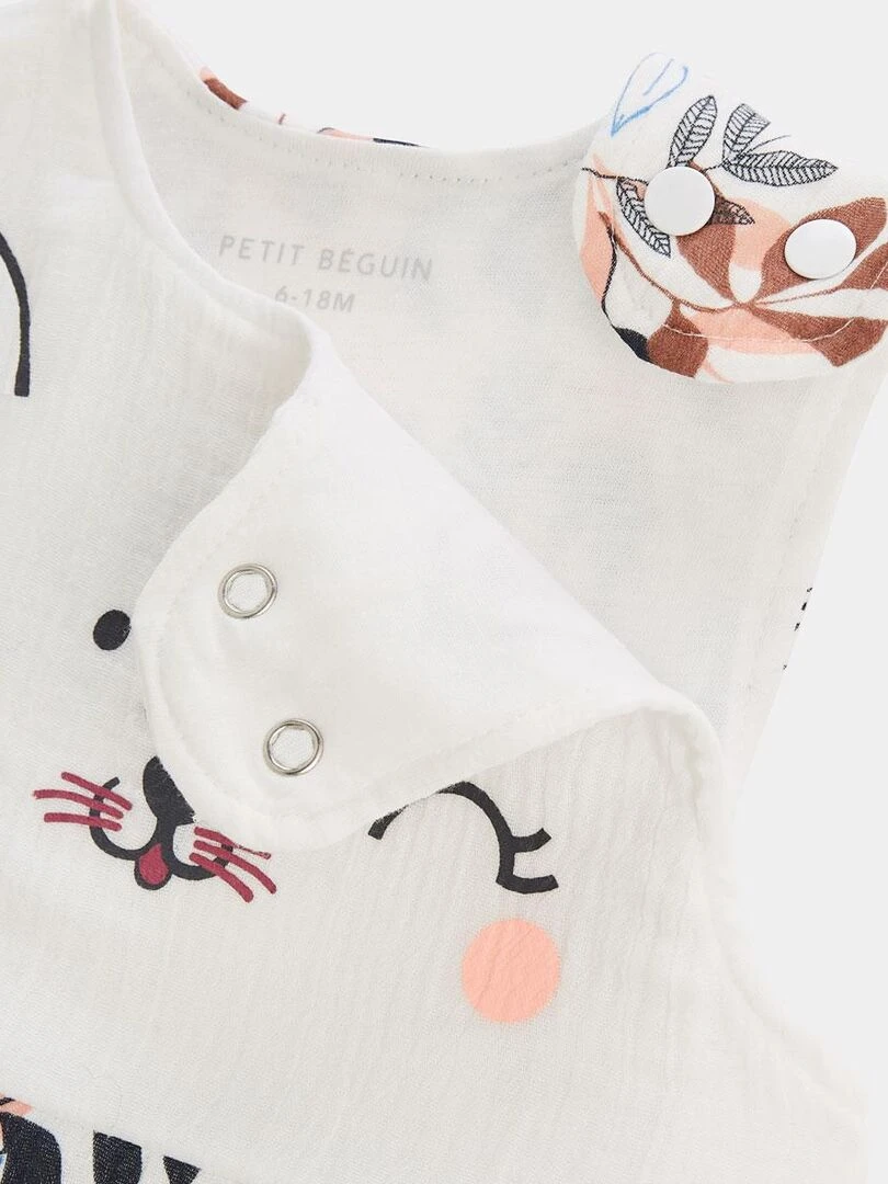 Gigoteuse d'été en gaze de coton Imany   Ecru