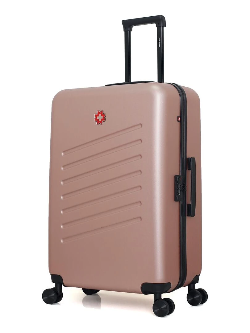 SWISS KOPPER VALISE GRAND FORMAT ABS ZURICH 4 ROUES 75 CM Rose