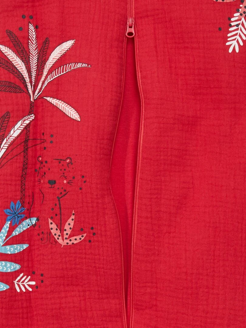 Gigoteuse en gaze de coton 'Petit Béguin'   TOG 2   Rouge/blanc