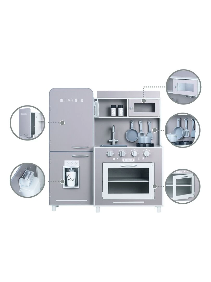 Cuisine enfant en bois jeu dinette avec 11 accessoires Mayfair Teamson Kids TD 13302C   N/A