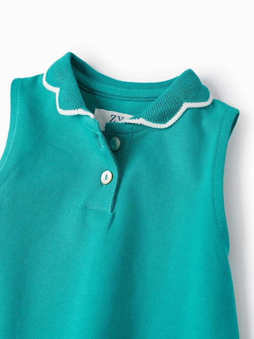 Robe en coton piqué pour bébé fille manches courtes MATISSE   Vert