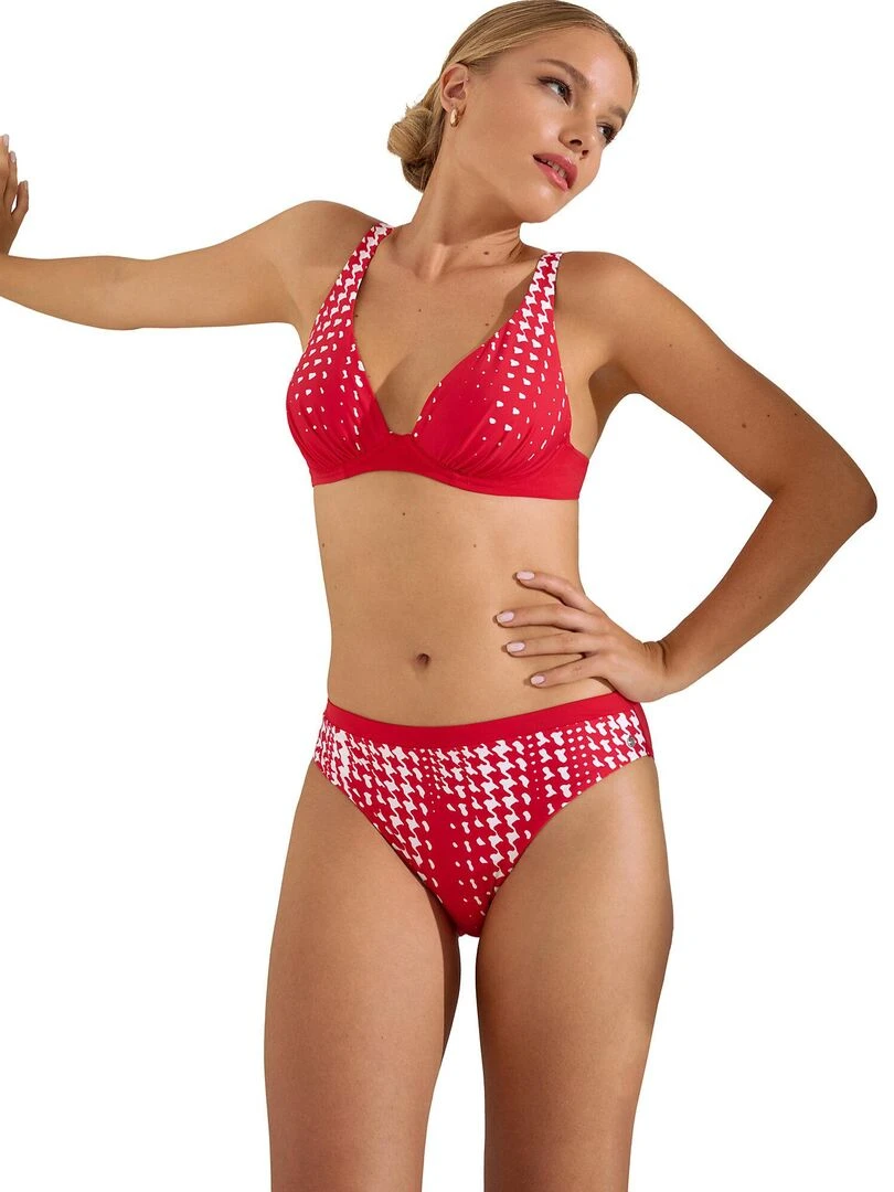 Bas maillot slip de bain taille haute Quito   Rouge