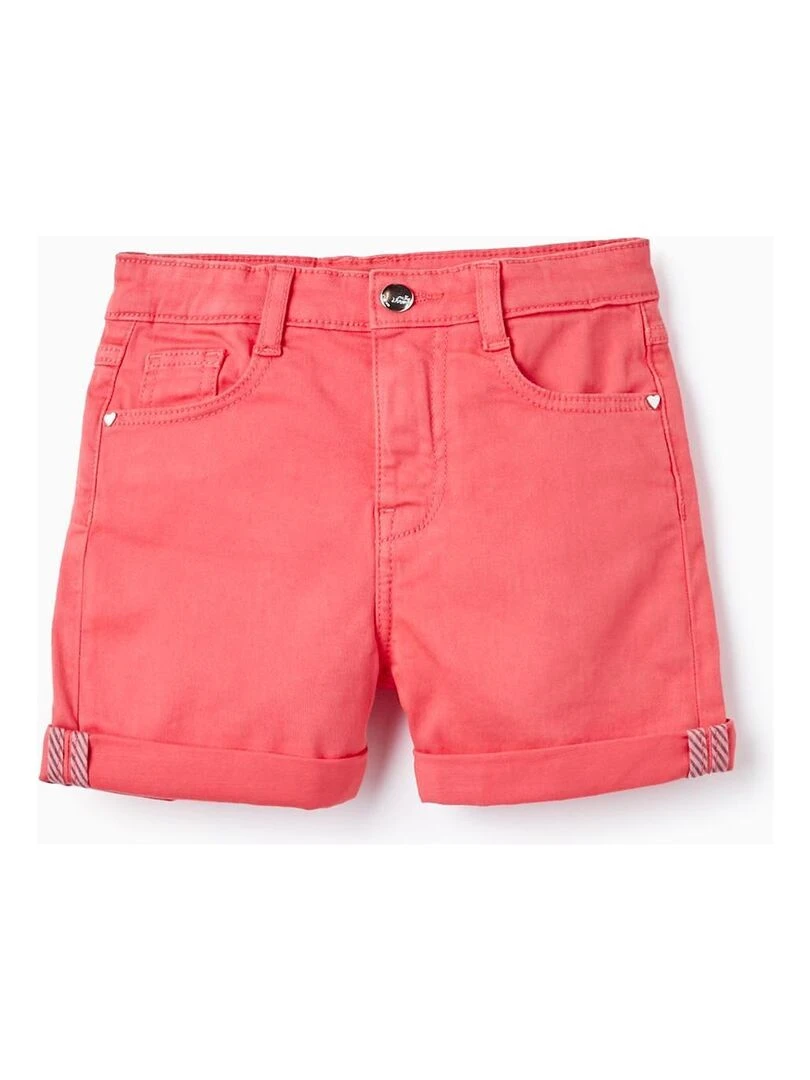 Short En Sergé De Coton Pour Fille Rose