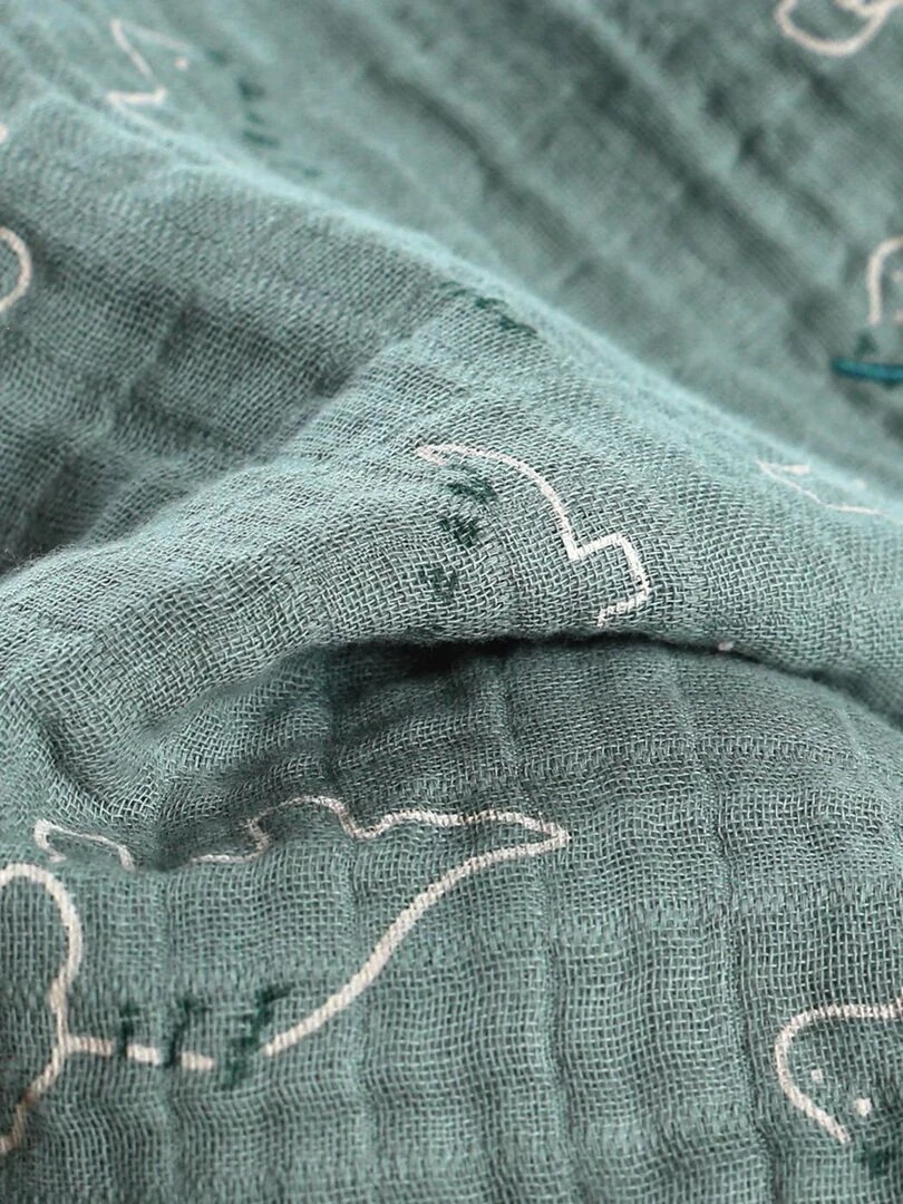 Housse de couette dino en mousseline BIO 100 x 140 cm    Noukie's   Bleu
