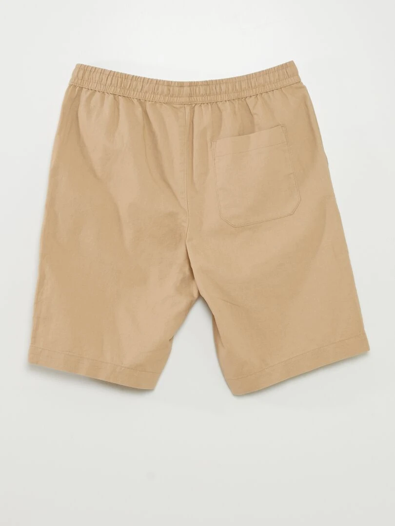 Bermuda chino large avec lin Beige