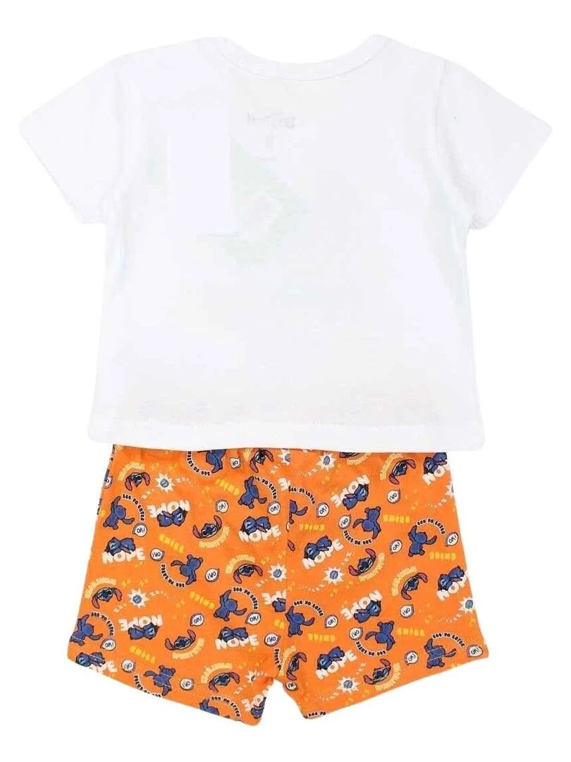 Disney Ensemble T shirt short bébé garçon Imprimé Lilo Et Stitch Orange