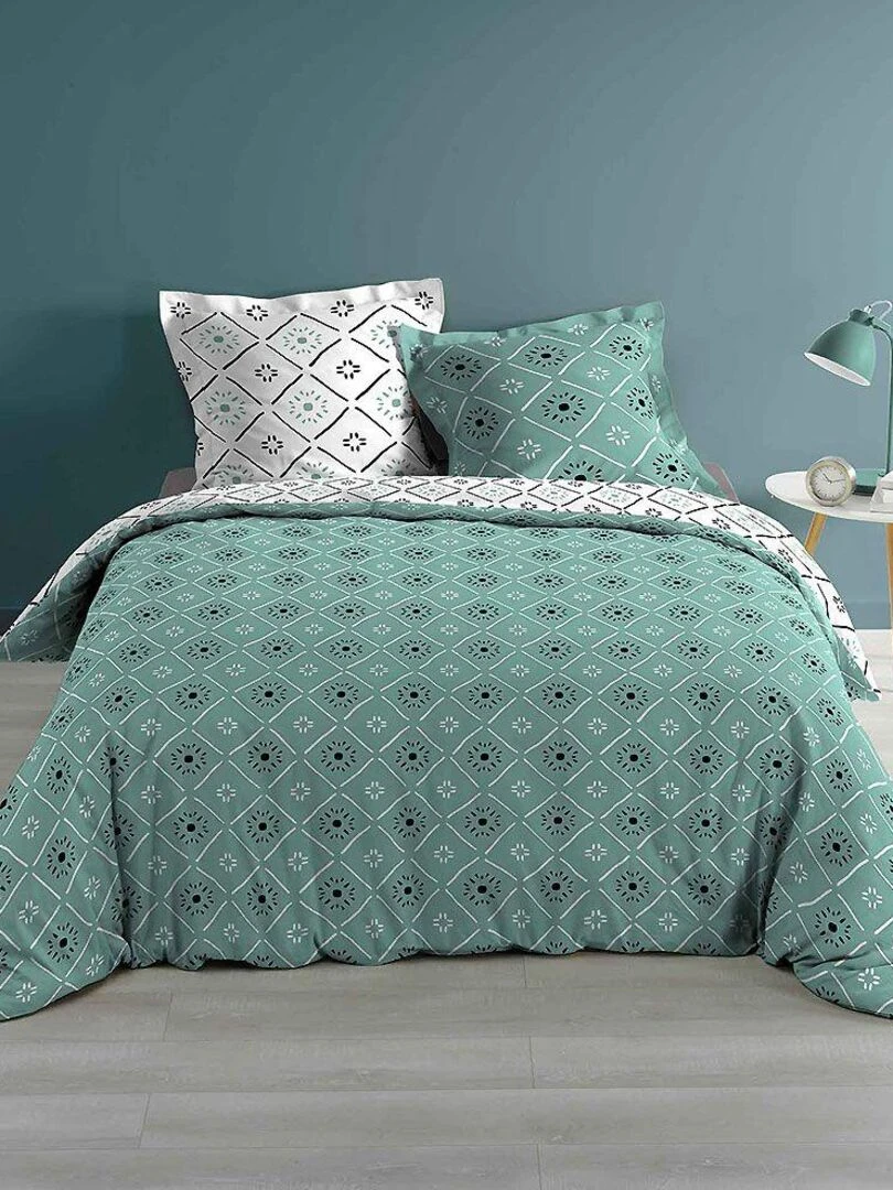 Housse de couette + 2 taies d'oreiller Tahina   Bleu
