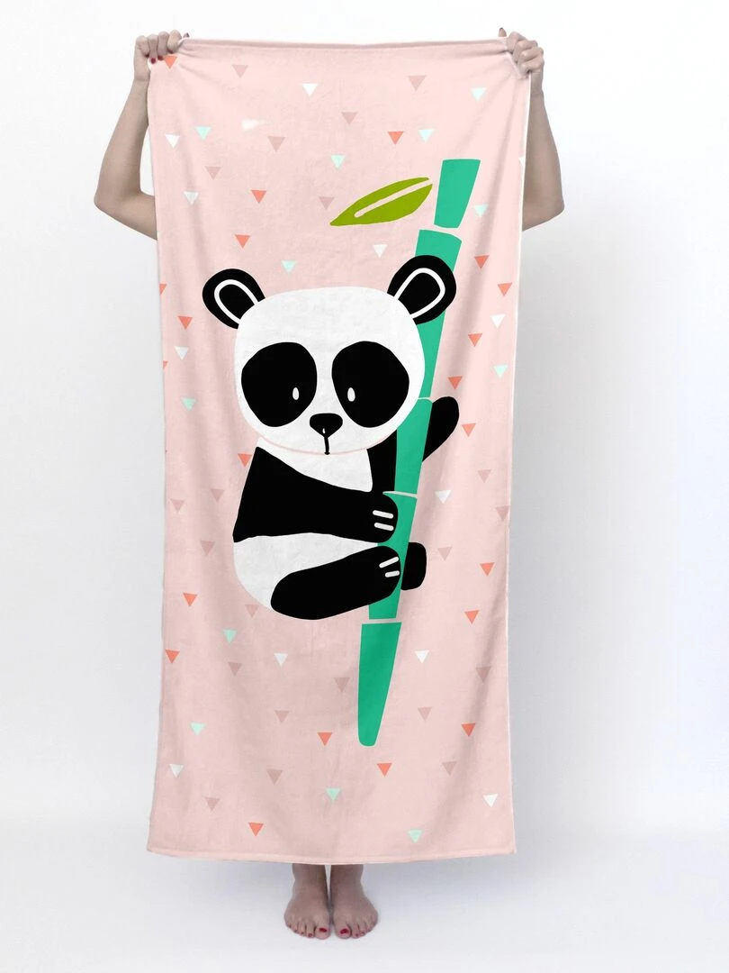 Serviette Panda garden "Happyfriday" Blanc
