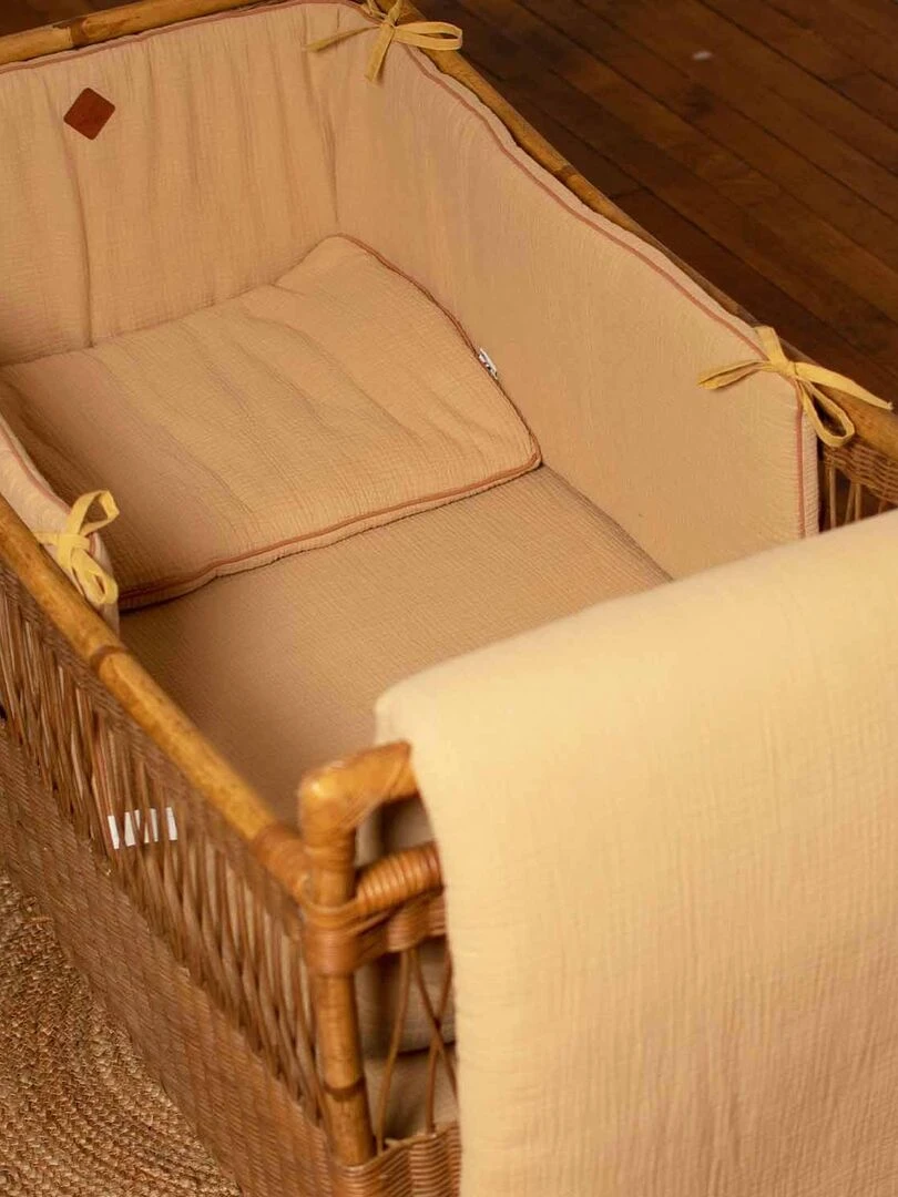 Oreiller plat en gaze de coton  Jeanne   Marron clair