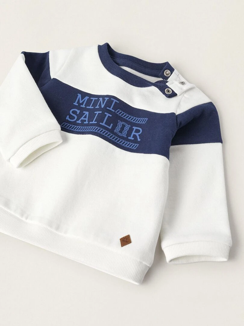 Sweat pour Nouveau Né 'Mini Sailor'  ATLANTIC COMPANY   Blanc