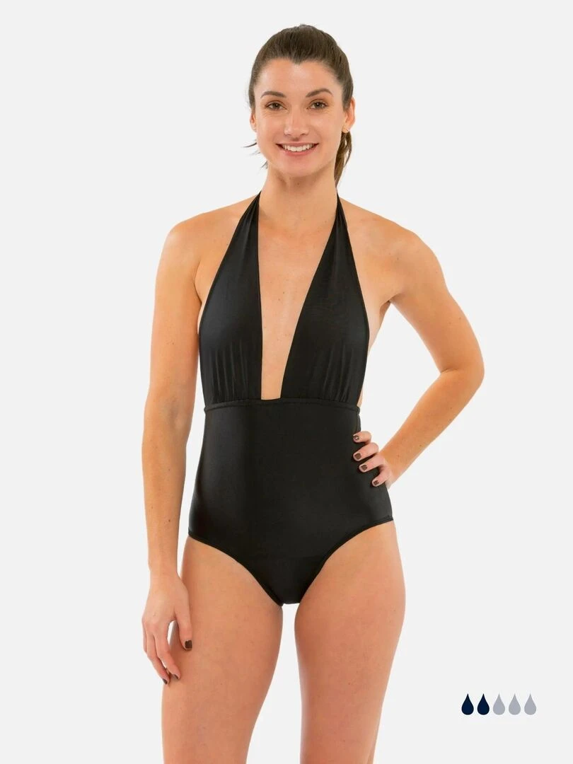 Maillot de bain Menstruel Élégant flux léger Lila Noir