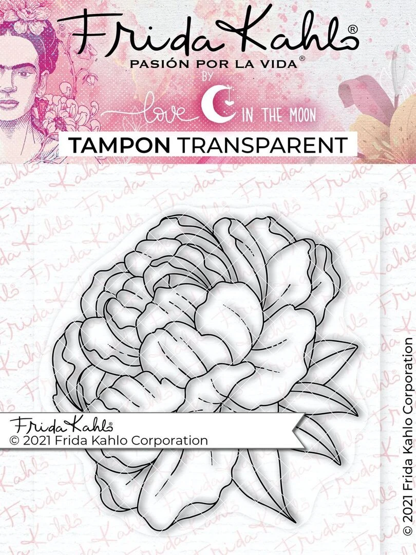 Tampon transparent Pivoine 1 9 5 x 6 5 cm N/A
