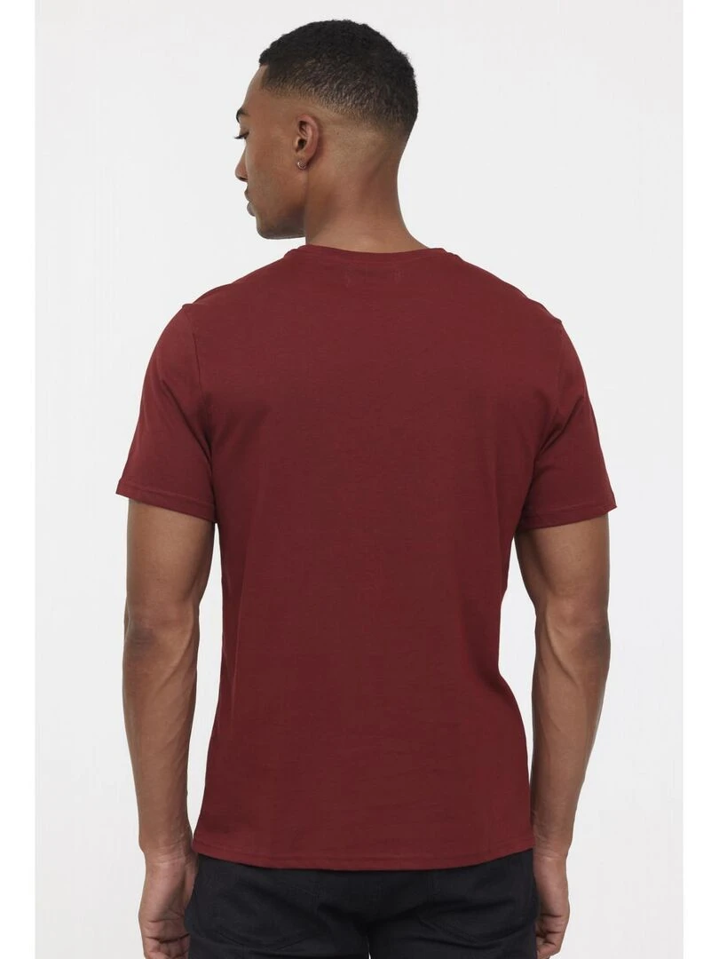 Lee Cooper   T Shirt manches courtes coton regular AREO   Rouge brique