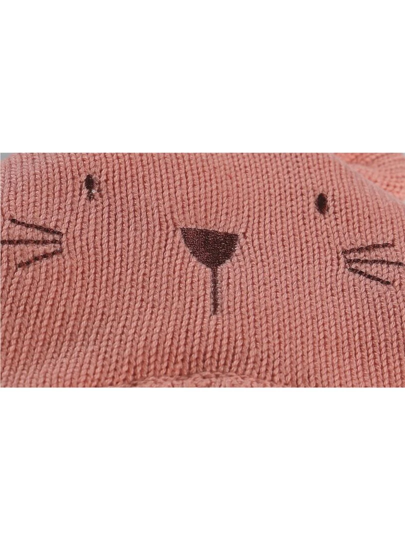 Chapka tricot doublée Groloudoux   Noukie's   Rose