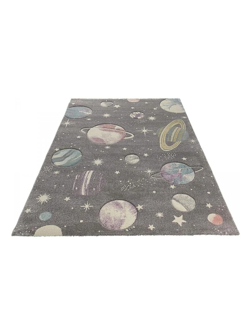 Tapis enfant PLANETKIDS en polypropylène doux et soyeux OEKO TEX®   Gris